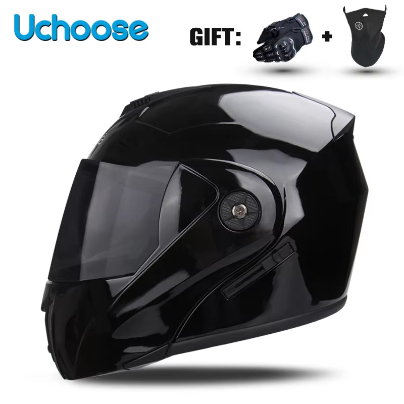 Premium DOT Certified Modular Flip-Up Motorcycle Helmet with Double Lens Visor - Unisex Safety Gear