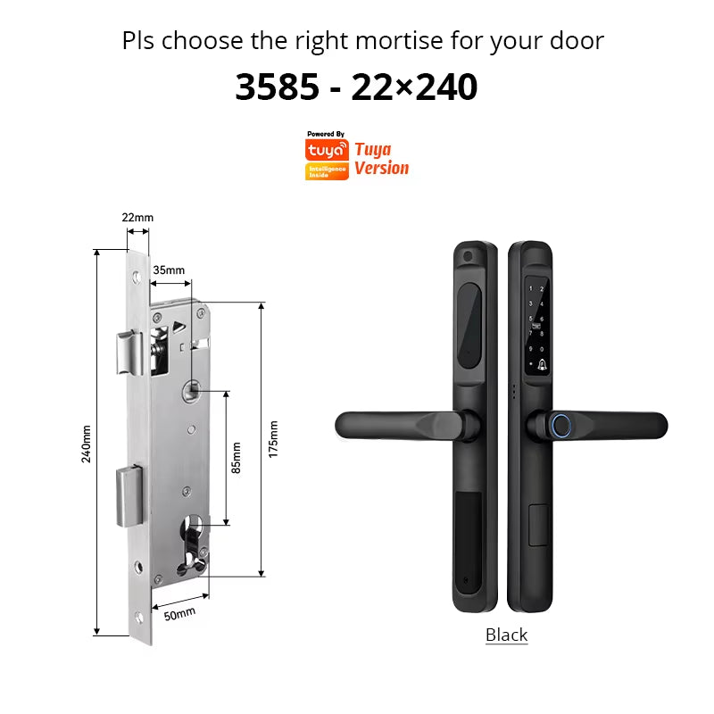 Revolutionary Tuya WiFi Waterproof Smart Door Lock - Biometric Fingerprint Digital Keyless Handle for Glass and Wooden Doors