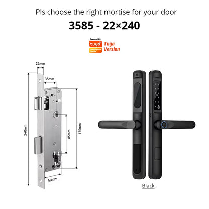Revolutionary Tuya WiFi Waterproof Smart Door Lock - Biometric Fingerprint Digital Keyless Handle for Glass and Wooden Doors