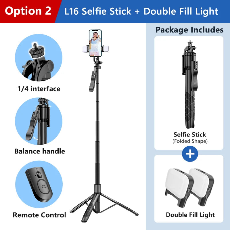 Elevate Your Selfie Game with the L16 1530mm Wireless Selfie Stick Tripod - Perfect for GoPro, Action Cameras, and Smartphones!