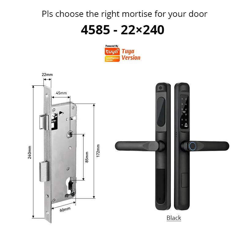 Revolutionary Tuya WiFi Waterproof Smart Door Lock - Biometric Fingerprint Digital Keyless Handle for Glass and Wooden Doors