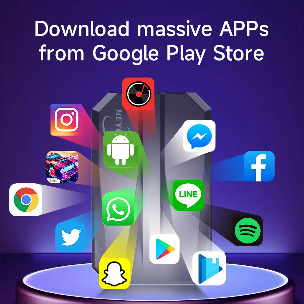 Transform Your Driving Experience with the HEYINCAR Smart AI Box: Seamless Wireless CarPlay & Android Auto Adapter for Streaming Netflix and YouTube