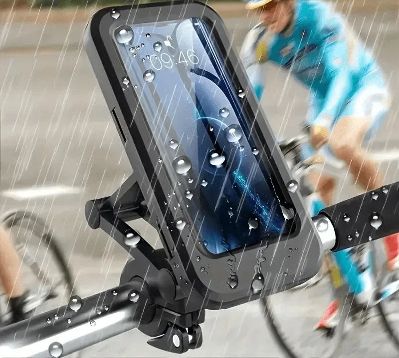 Premium Waterproof Motorcycle Phone Holder with 360° Swivel Adjustable Stand for Secure Navigation and Communication