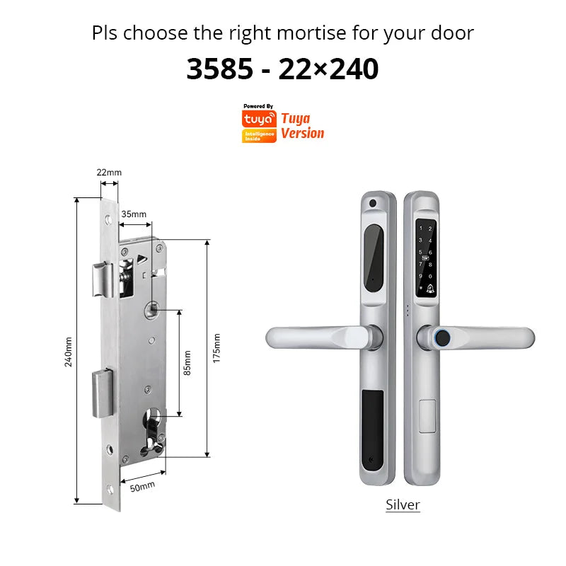 Revolutionary Tuya WiFi Waterproof Smart Door Lock - Biometric Fingerprint Digital Keyless Handle for Glass and Wooden Doors