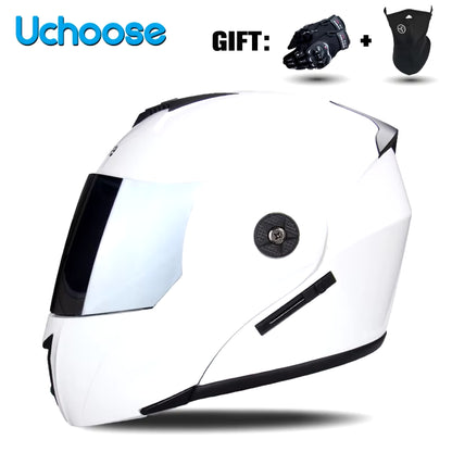 Premium DOT Certified Modular Flip-Up Motorcycle Helmet with Double Lens Visor - Unisex Safety Gear
