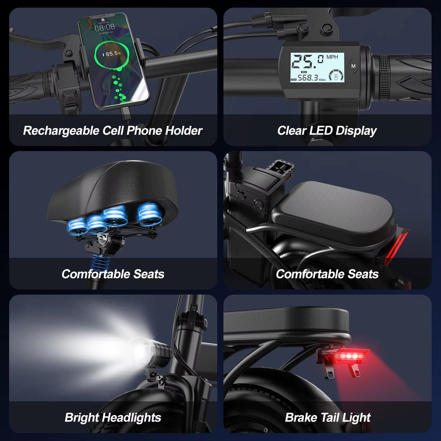 Experience the Thrill of Commuting with Our 500W Folding Electric Motorcycle - Ultimate Comfort with Full Shock Absorption!