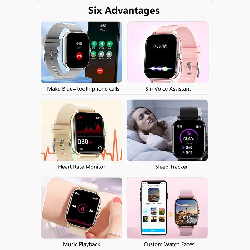 Revolutionary 2025 Bluetooth Smart Watch – Stay Connected with Full Touch Screen & Fitness Tracking for Men and Women