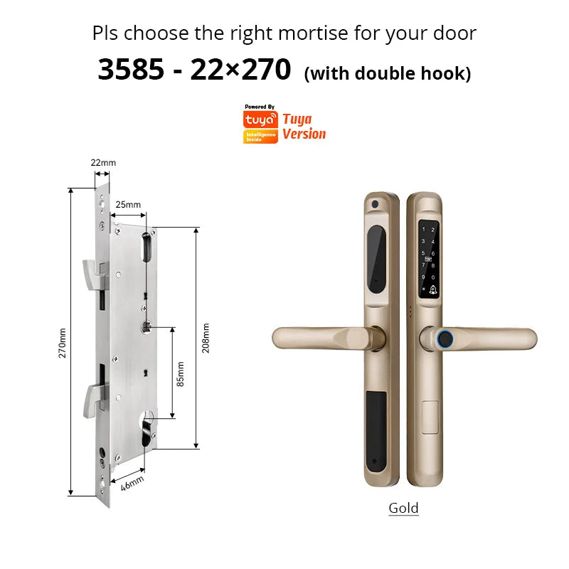 Revolutionary Tuya WiFi Waterproof Smart Door Lock - Biometric Fingerprint Digital Keyless Handle for Glass and Wooden Doors