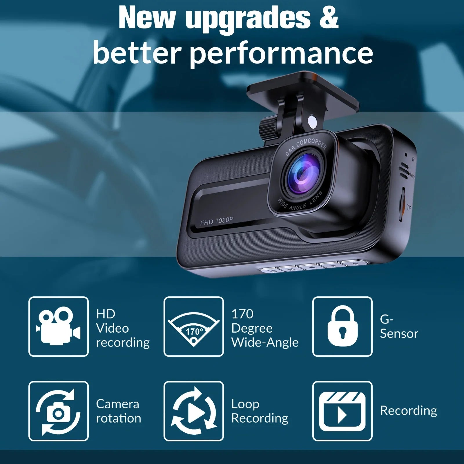 Experience Ultimate Protection with Our 1080P Full HD 3-Way Dash Cam - Front, Rear, and Cabin Recording!