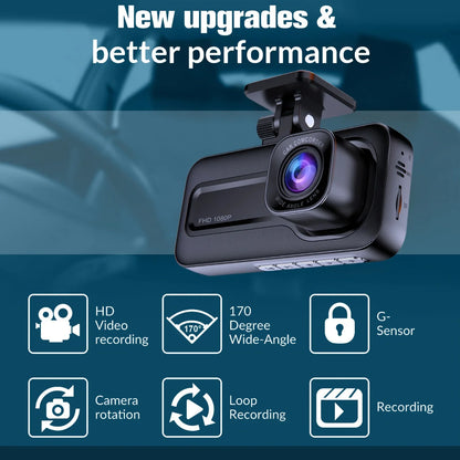 Experience Ultimate Protection with Our 1080P Full HD 3-Way Dash Cam - Front, Rear, and Cabin Recording!