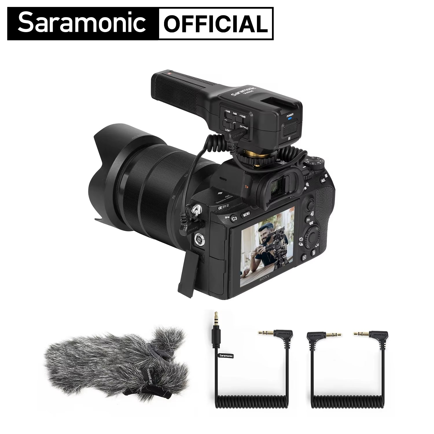 Vmic4 On-Camera Dual-Capsule Condenser Microphone for Professional Recording and Streaming on PC, Smartphones, and DSLRs