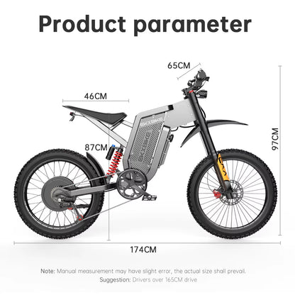 X21 Max Electric Motorcycles Brushless Gearless Motors 30AH Lithium Battery Adult off Road MTB Ebike