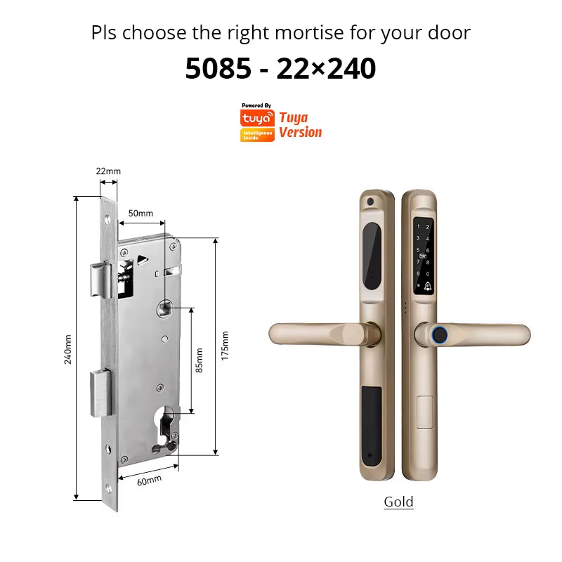 Revolutionary Tuya WiFi Waterproof Smart Door Lock - Biometric Fingerprint Digital Keyless Handle for Glass and Wooden Doors