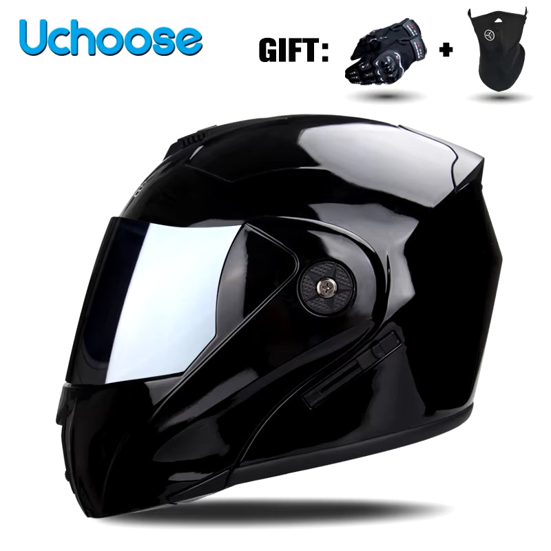 Premium DOT Certified Modular Flip-Up Motorcycle Helmet with Double Lens Visor - Unisex Safety Gear
